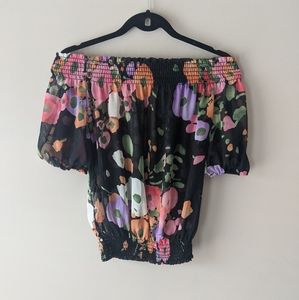 3/$15 F21 floral off the shoulder smock top